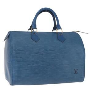 LOUIS VUITTON Epi Speedy 30 Hand Bag Toledo Blue M43005 LV Auth 159705